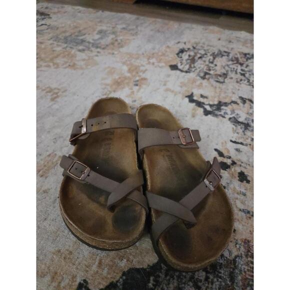Womens Birkenstock Brown Sandals Size 35 Toe Thong - Picture 3 of 5
